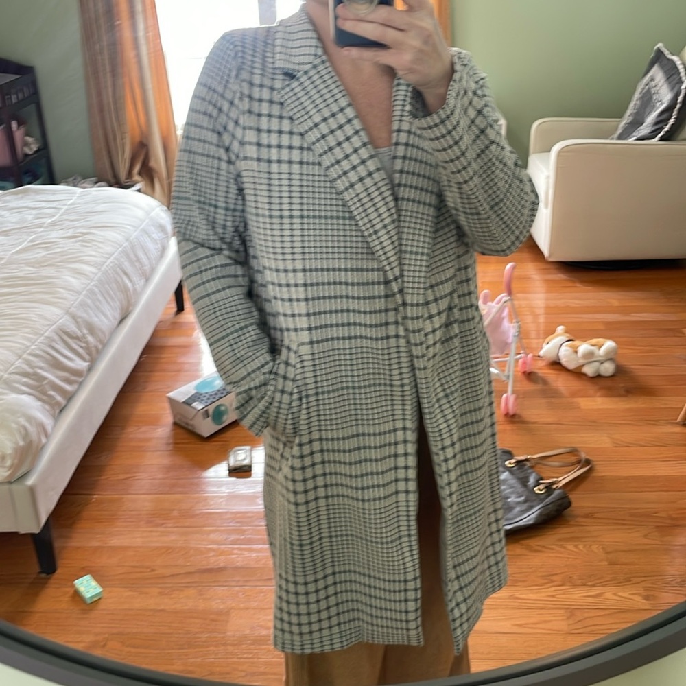 MELLODAY Plaid/houndstooth poly blend unlined jacket